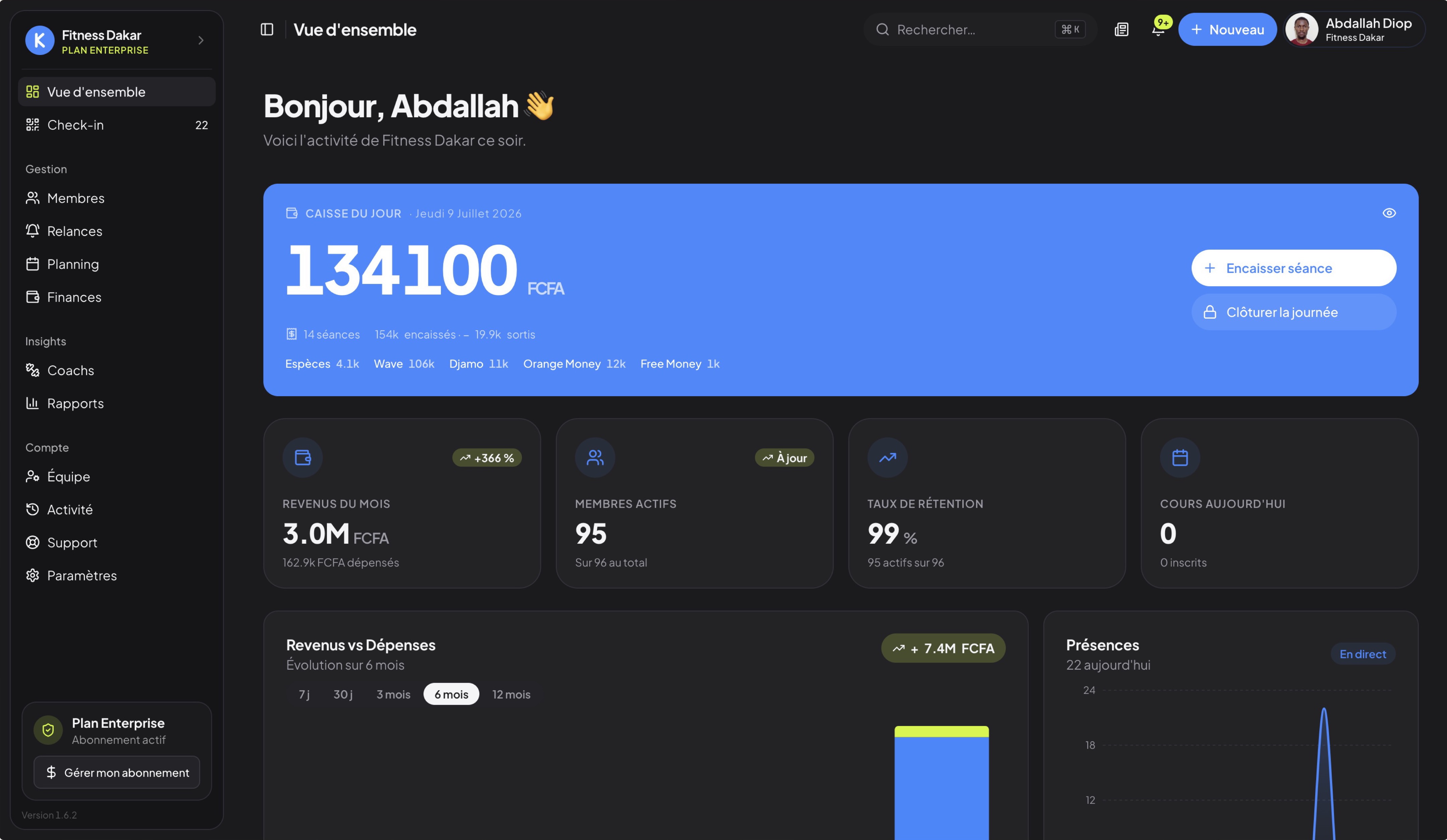 Aperçu de l'application Klup