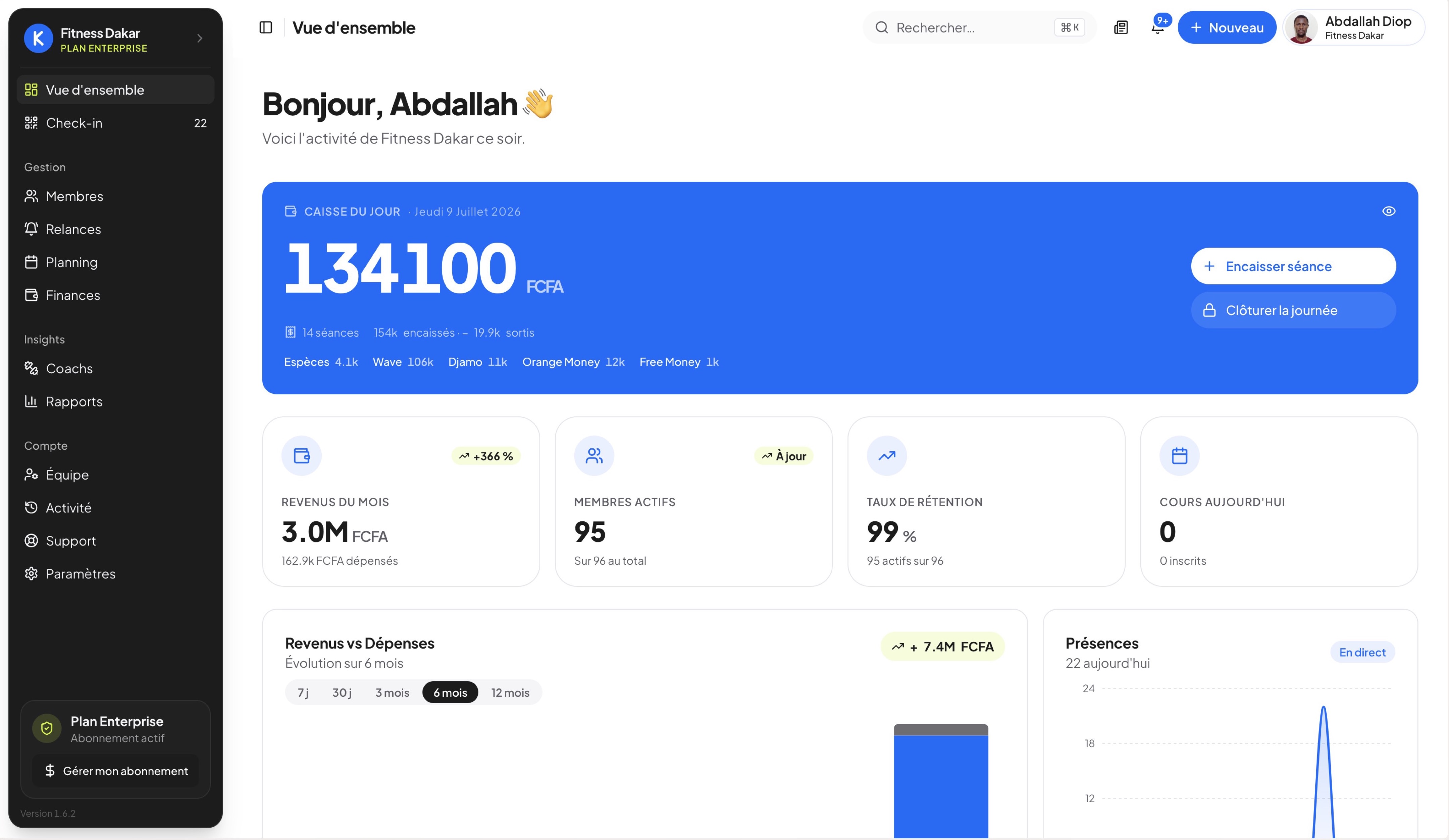 Aperçu de l'application Klup