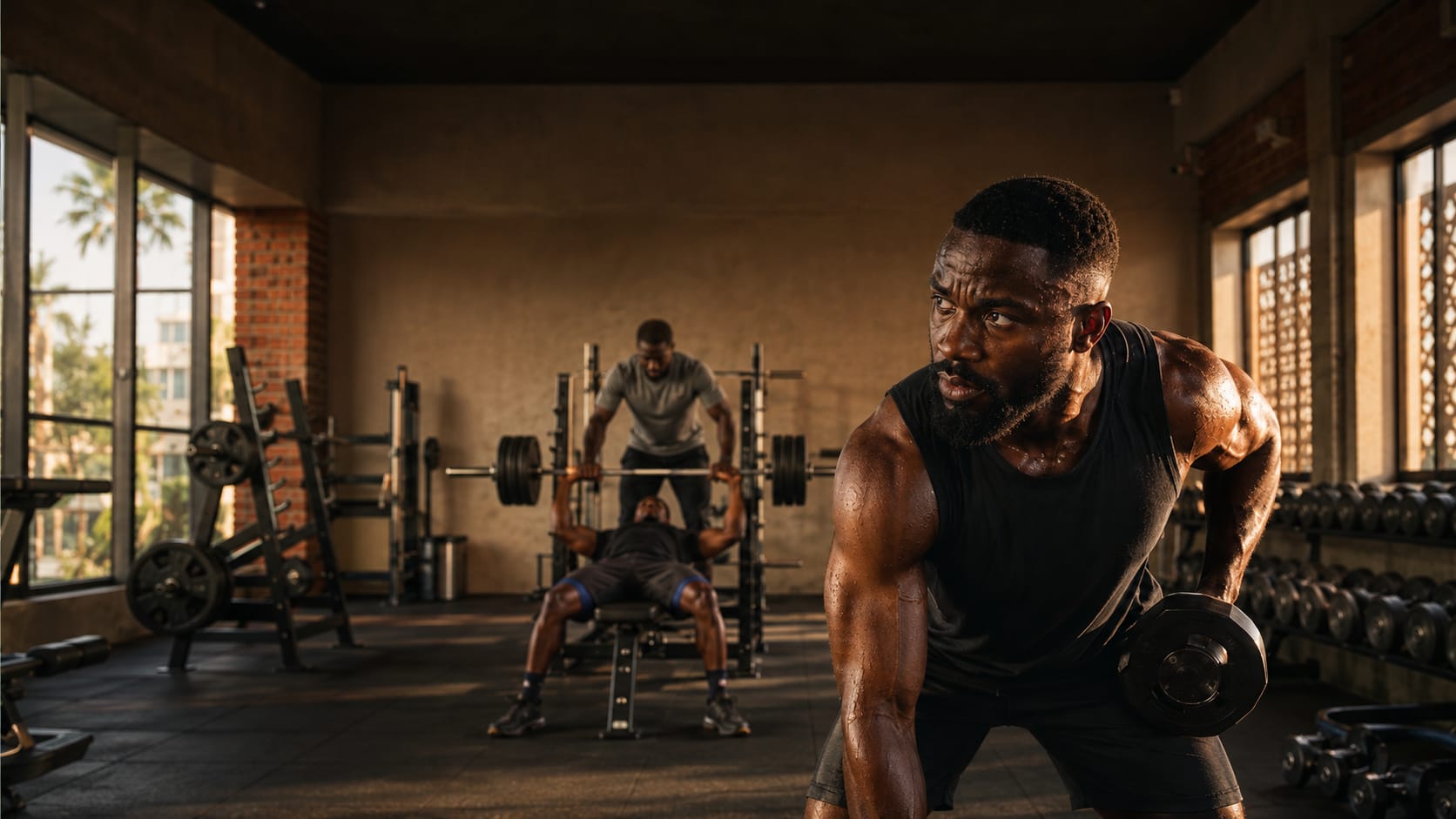 Équipe d'une salle de sport sur le terrain