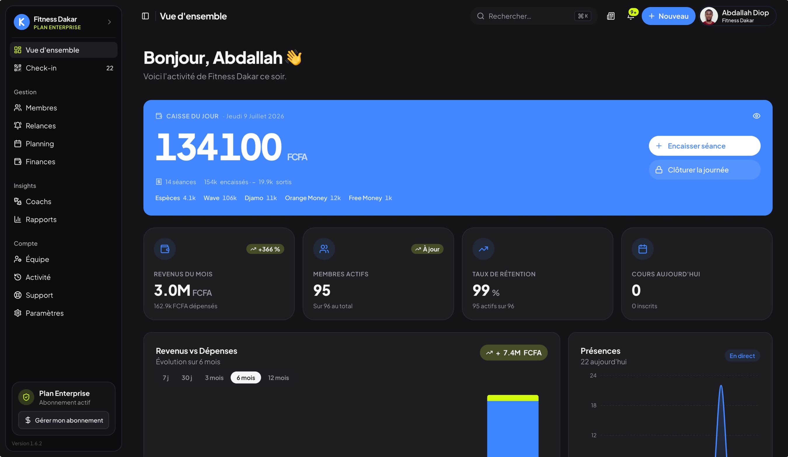 Aperçu de l'application Klup